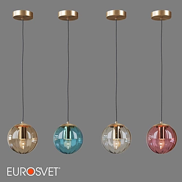 Contemporary Glass Pendant Lamp 3D model image 1 