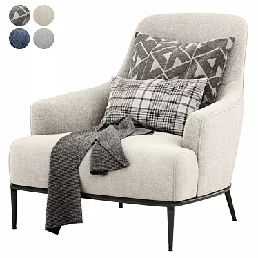 ESME Fabric Armchair: Stylish Comfort 3D model image 1 