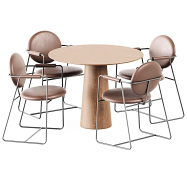 Sleek Dining Set: Table P.O.V. D100 & Gemma Chair 3D model image 1 