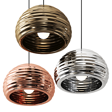 Elegant Brass Pendant Light 3D model image 1 