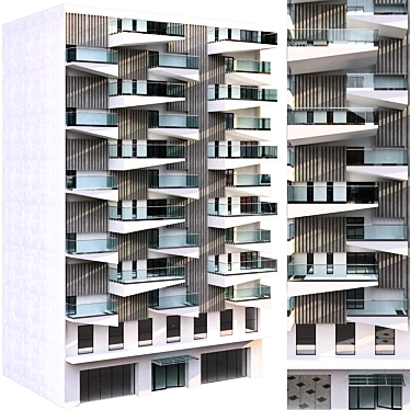 Parametric Designed Residential Building 3D model image 1 