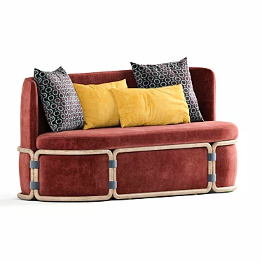 Ethimo Rotin 2 Seater Sofa 3D model image 1 