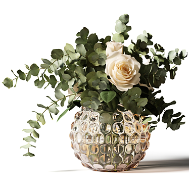 Romantic Rose and Eucalyptus Bouquet 3D model image 1 