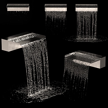 Stainless Steel Waterfall Fountain 3D model image 1 