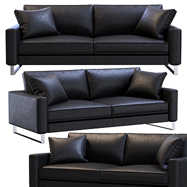 Modern Slide Leather Sofa 3D model image 1 