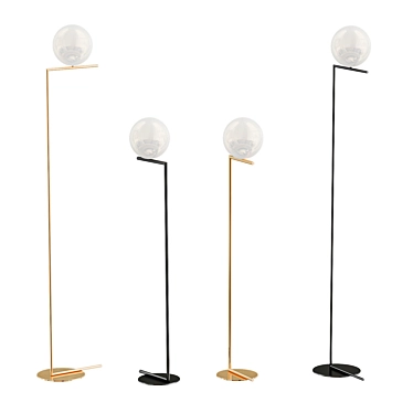 Sleek Brass IC Floor Lamp 3D model image 1 