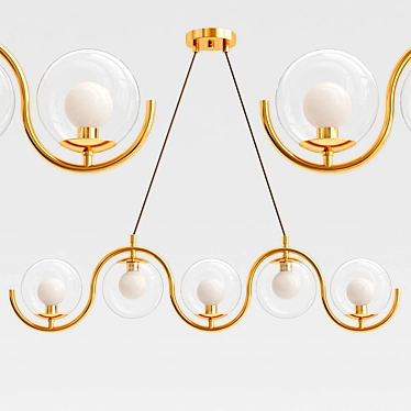 Modern Brass Linear Chandelier 3D model image 1 