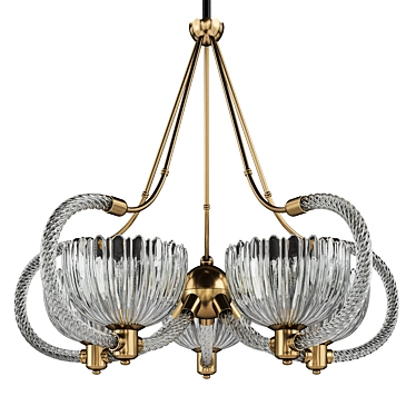 Venetian Murano Chandelier: Barovier et Toso Italian 3D model image 1 