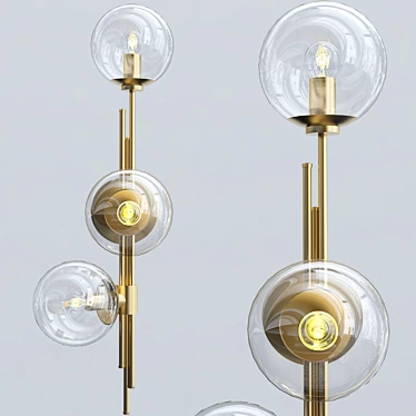 Modern Sconces with Spherical Lampshades 3D model image 1 
