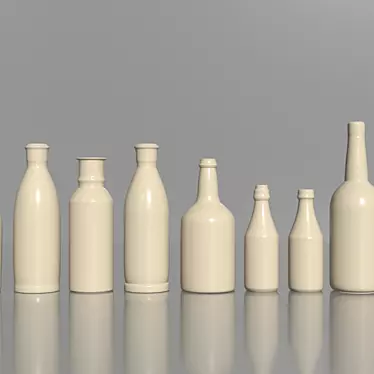 8-Piece Assorted Bottle Set 3D model image 1 