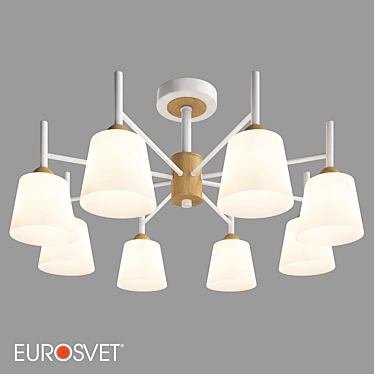 Fresco Ceiling Chandelier Eurosvet 3D model image 1 