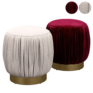 CB2 Pleated Blush Ottoman 3D model image 1 