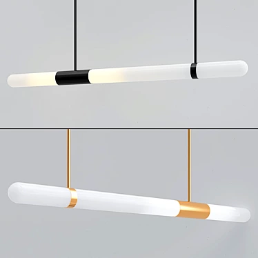 Elegant Glass Ceiling Lamps 3D model image 1 