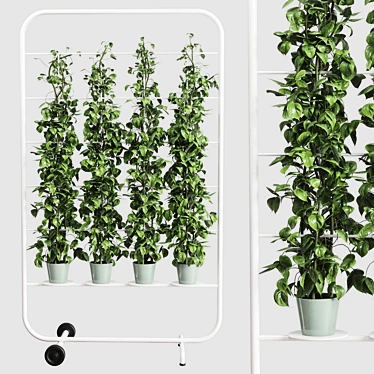 Metal Ivy Shelf Stand: Indoor/Outdoor Plant Vase 3D model image 1 