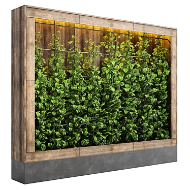 103 Ivy Plant Vertical Garden Wood Vase 3D model image 1 