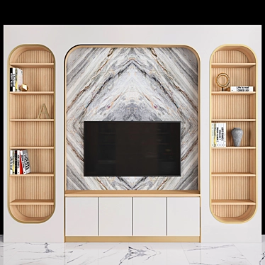 Modern TV Wall Set | Stylish & Functional 3D model image 1 