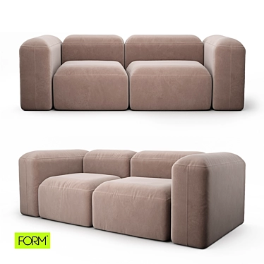 Pishka 2 Modular Sofa: Versatile Comfort from FORM Mebel 3D model image 1 