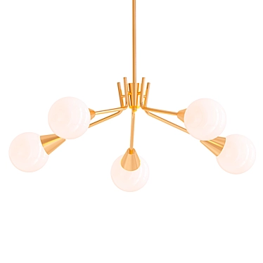 Contemporary Flex 5 Light Chandelier 3D model image 1 