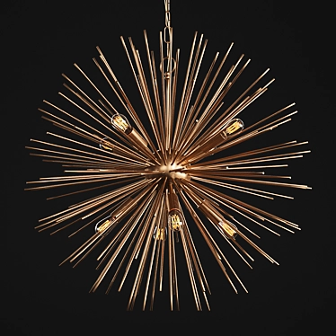 Brass Beam Pendant Lamp - Illuminate Your Space! 3D model image 1 