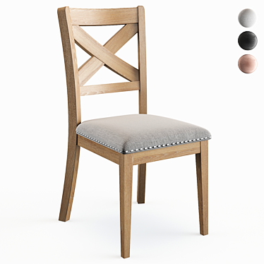 Elegant Emiliano Cross Back Chair 3D model image 1 