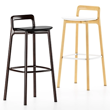 Branca Counter Barstool - Sleek and Stylish Seating Solution 3D model image 1 