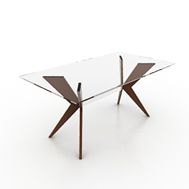 Elegant Glass Table 3D model image 1 