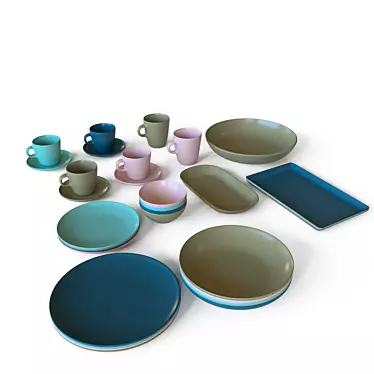 FERGKLAR Tableware Set: Elegant and Versatile 3D model image 1 