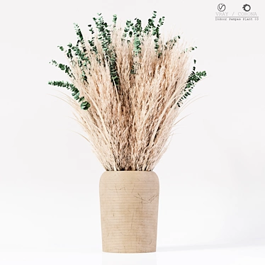 Elegant Indoor Pampas Plant 3D model image 1 