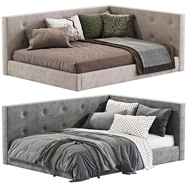 Cozy Corner Upholstered Bed 3D model image 1 