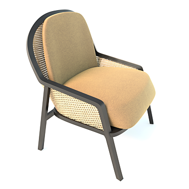 Modern Woven Metal Accent Chair 3D model image 1 