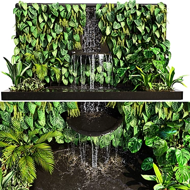 Serene Oasis: Plant Collection with Fountain 3D model image 1 