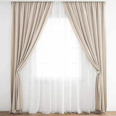 Polygonal Curtain Model: High Quality 3D Archive 3D model image 1 
