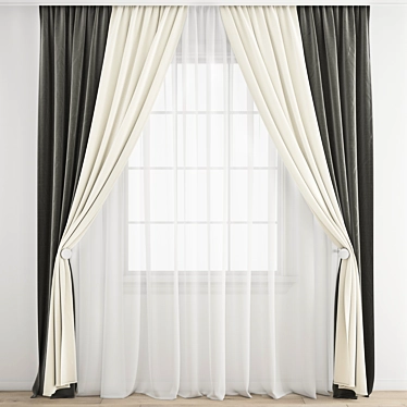 Luxury Polygonal Curtain Model 3D model image 1 