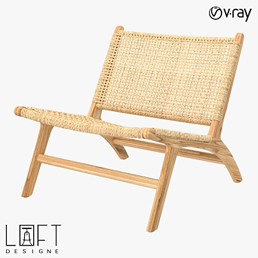 Vintage Teak Armchair: LoftDesigne 1561 Model 3D model image 1 