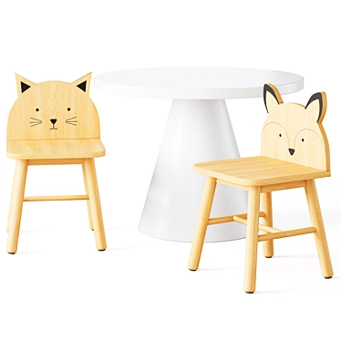 Safari Kids Chair & Willy Play Table 3D model image 1 