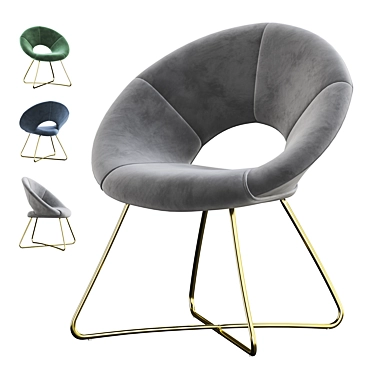 Elegant Williams Velvet Chair 3D model image 1 