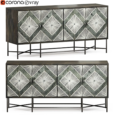 Elegant Hawthorne Console Table 3D model image 1 
