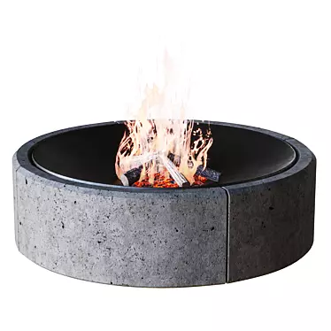 Outdoor Fire Pit | 400mm Height | 1380mm Diameter 3D model image 1 