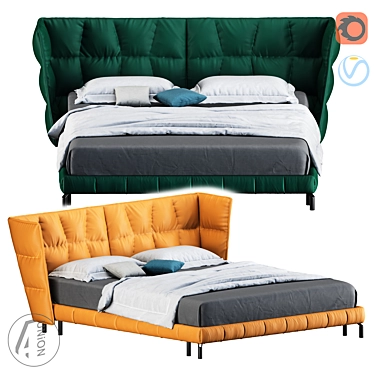 Modern BedK SL-0064: Stylish & Spacious Bed 3D model image 1 