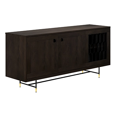 Gatsby Oak & Metal Buffet 3D model image 1 