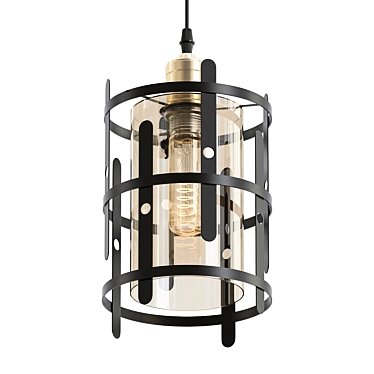 Elegant 4light Black Smoke Chandelier 3D model image 1 