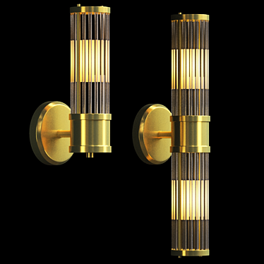 Elegant Gold Wall Lamp: Eichholtz Claridges 3D model image 1 