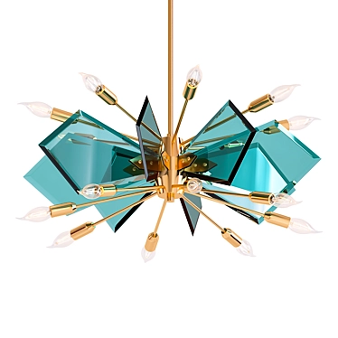 Elegant Italian Glass Chandelier 3D model image 1 