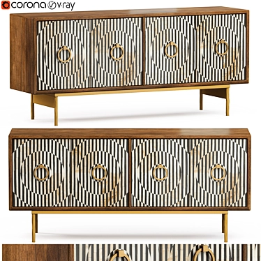 Contemporary Hooker Russell Console 3D model image 1 