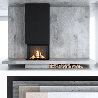 Title: Impression C 2G Decorative Wall with Fireplace 3D model image 1 