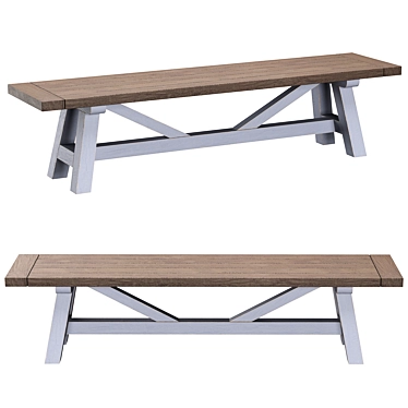 Iona Solid Pine Bench 3D model image 1 