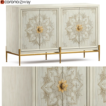 Delilah Elegant Console Table 3D model image 1 