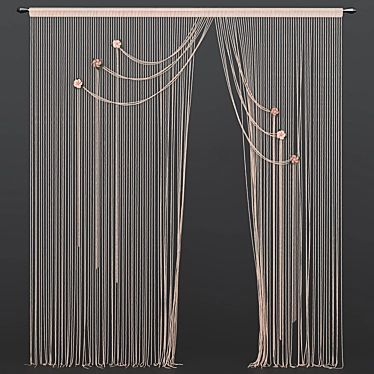 Elegant Kiseya Curtain 3D model image 1 