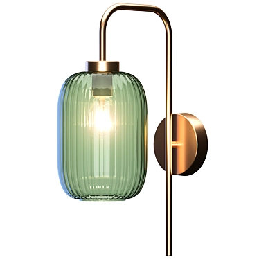  Antique Brass Green Wall Lamp | Briz 3D model image 1 
