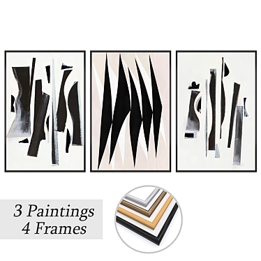 Elegant Wall Art Set No. 3642 3D model image 1 